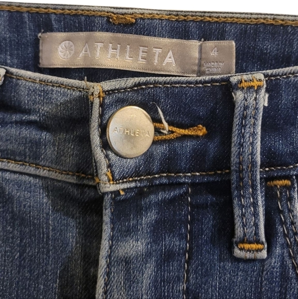 Athleta Dark Blue Denim Jeans Size 4 - Picture 2 of 3
